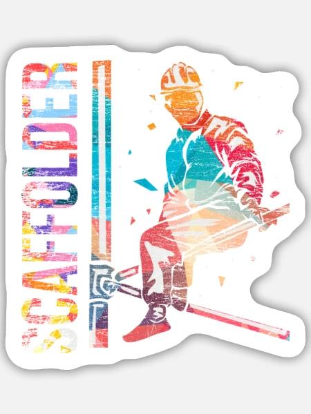 Wackerer Gerüstbauer Fassadenbau - Sticker Größe M (15 x 15 cm) - Mattweiß
