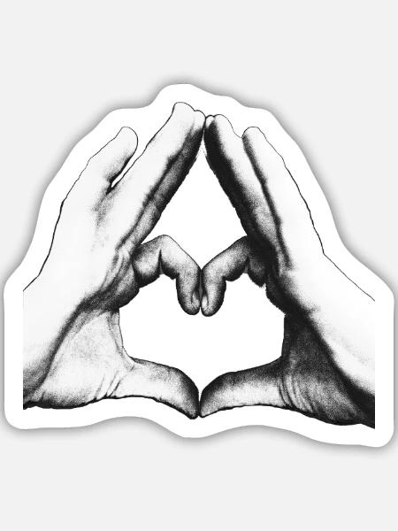 SO MUCH LOVE - Hands - Sticker Größe M (15 x 15 cm) - Mattweiß