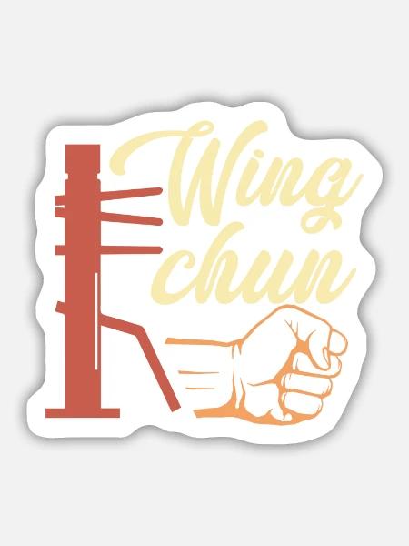 Wing Chun Geschenk - Sticker Größe M (15 x 15 cm) - Mattweiß