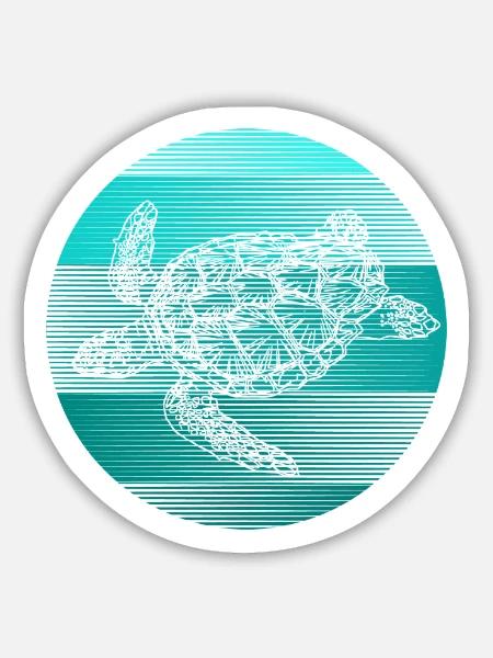Schildkröte - Sticker Größe M (15 x 15 cm) - Mattweiß