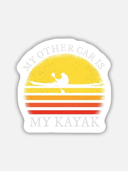 Kajak fahren Paddelboot - Sticker Größe M (15 x 15 cm) - Mattweiß