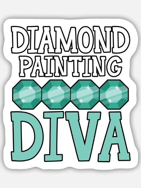 Diamantmalerei Handwerkszeug Diamantmaler - Sticker Größe M (15 x 15 cm) - Mattweiß
