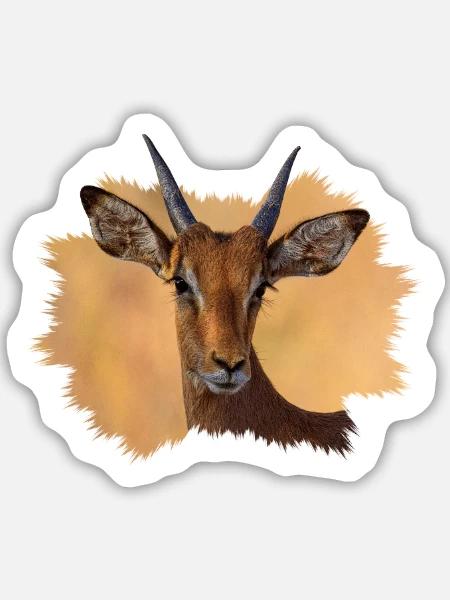 Impala - Sticker Größe M (15 x 15 cm) - Mattweiß