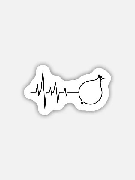 Zwiebel Herzschlag - Sticker Größe M (15 x 15 cm) - Mattweiß