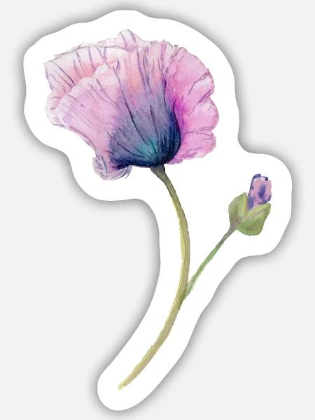 Blume - Sticker Größe M (15 x 15 cm) - Mattweiß