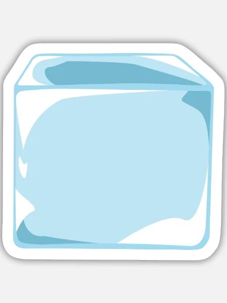 Eiswürfel - Sticker Größe M (15 x 15 cm) - Mattweiß