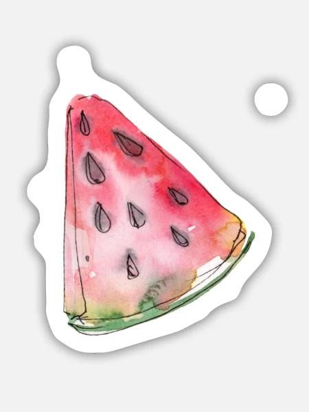 Wassermelone - Sticker Größe M (15 x 15 cm) - Mattweiß