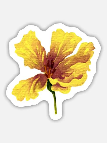 Blume - Sticker Größe M (15 x 15 cm) - Mattweiß