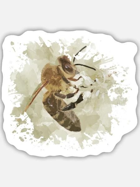 Bienen Biene - Sticker Größe M (15 x 15 cm) - Mattweiß