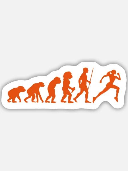 Evolution Joggerin - Sticker Größe M (15 x 15 cm) - Mattweiß