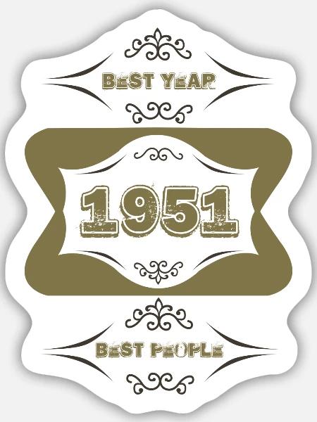1951 - Sticker Größe M (15 x 15 cm) - Mattweiß