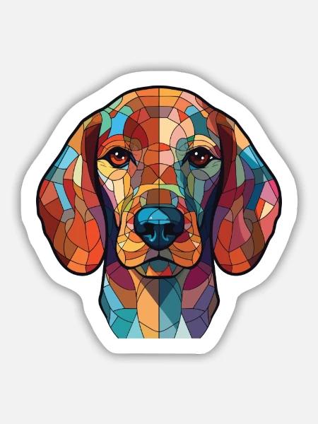 Litauische Jagdhunderasse Aquarellillustration - Sticker Größe M (15 x 15 cm) - Mattweiß