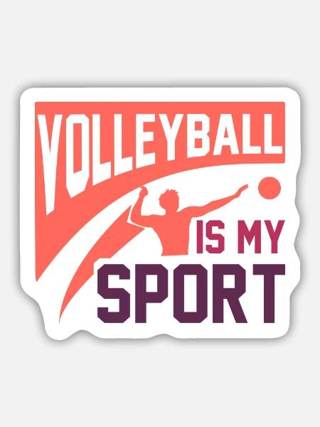 Volleyballerin Geschenk - Sticker Größe M (15 x 15 cm) - Mattweiß