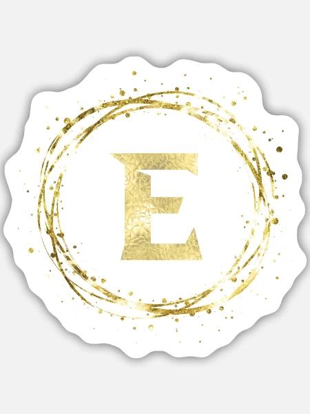 E - Sticker Größe M (15 x 15 cm) - Mattweiß