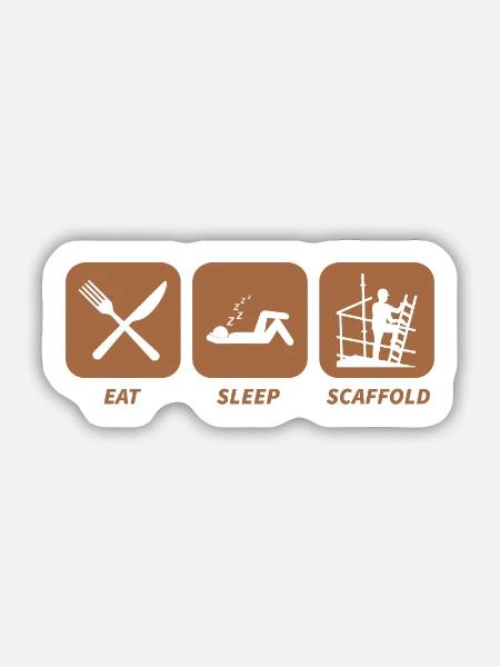 Wetterfester Gerüstbauer Höhenarbeit - Sticker Größe M (15 x 15 cm) - Mattweiß