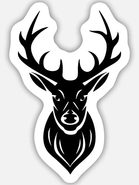 Hirsch Geweih - Sticker Größe M (15 x 15 cm) - Mattweiß