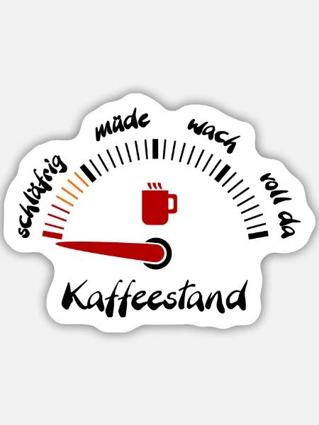 Kaffeeanzeige müde - Sticker Größe M (15 x 15 cm) - Mattweiß