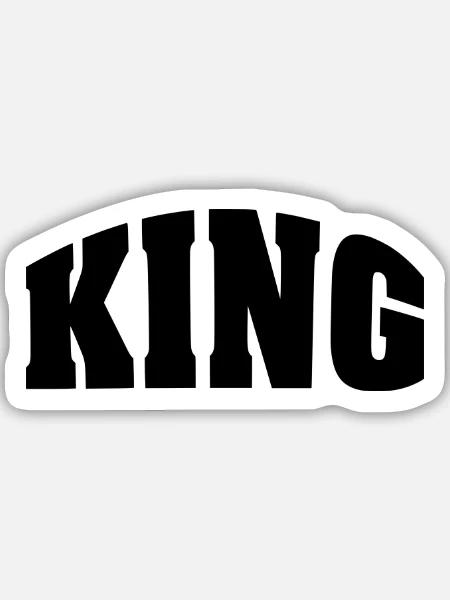 KING - Sticker Größe M (15 x 15 cm) - Mattweiß