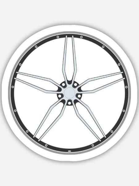 Felge 2 - Sticker Größe M (15 x 15 cm) - Mattweiß