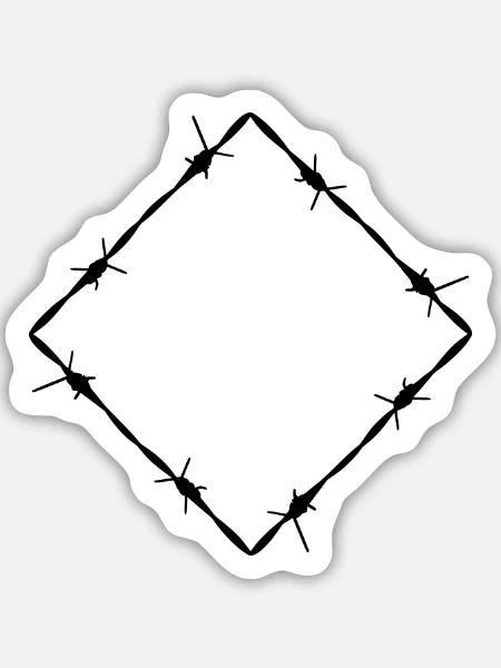 Stacheldraht Raute - Sticker Größe M (15 x 15 cm) - Mattweiß