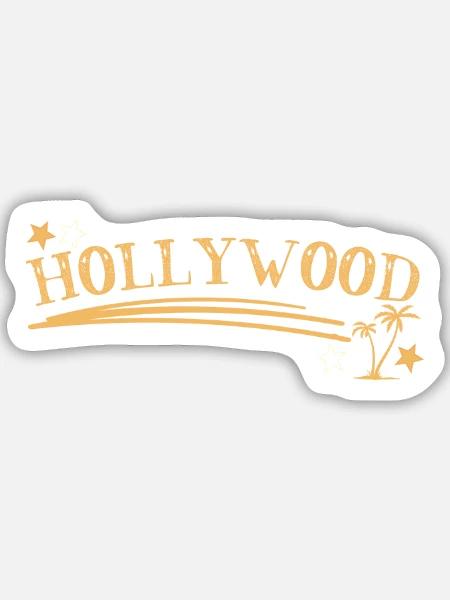 Hollywood Palmen Sterne - Sticker Größe M (15 x 15 cm) - Mattweiß