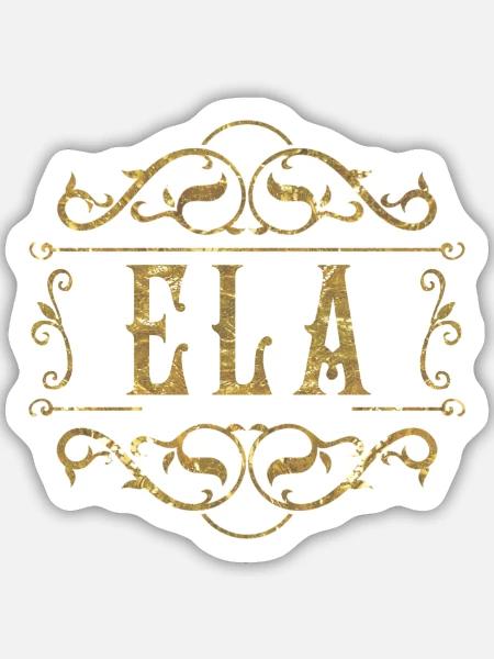 Ela gold - Sticker Größe M (15 x 15 cm) - Mattweiß
