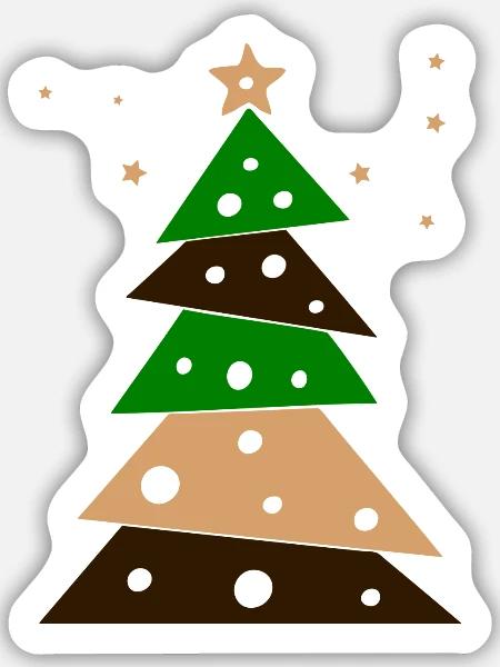 Tannenbaum - Sticker Größe M (15 x 15 cm) - Mattweiß