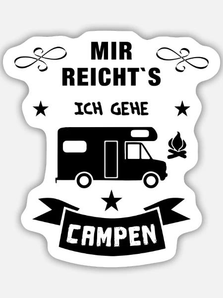 mir reichts camping wohnmobil - Sticker Größe M (15 x 15 cm) - Mattweiß