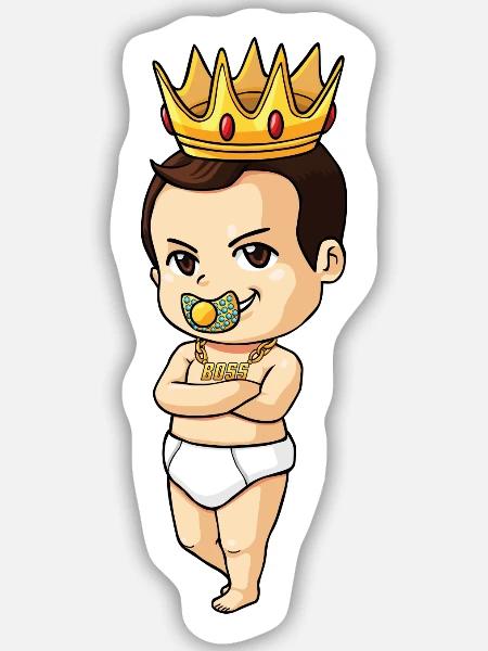 Cool Baby-Design - Sticker Größe M (15 x 15 cm) - Mattweiß