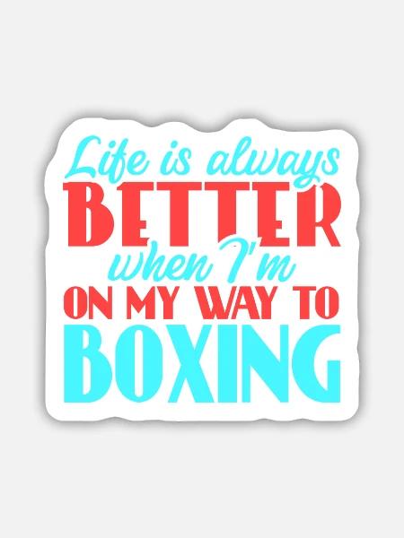 Boxing - Sticker Größe M (15 x 15 cm) - Mattweiß