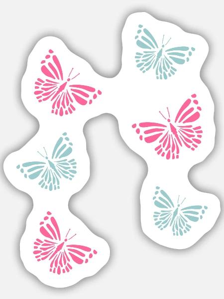 Butterflies Schmetterlinge - Sticker Größe M (15 x 15 cm) - Mattweiß