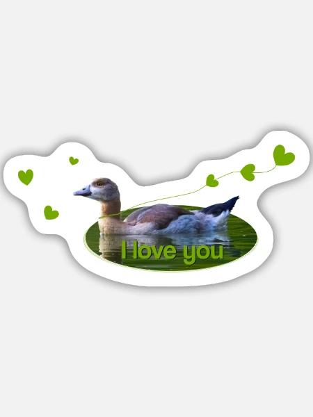 I love you - Sticker Größe M (15 x 15 cm) - Mattweiß