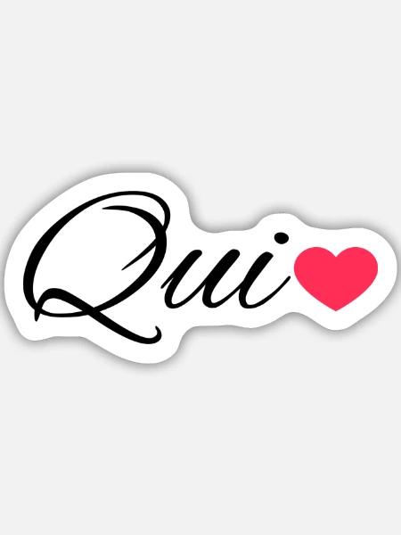 Qui - Sticker Größe M (15 x 15 cm) - Mattweiß
