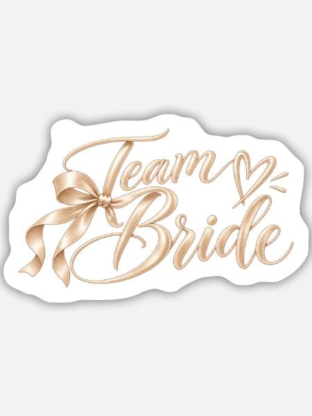 Team Bride Roségold - Sticker Größe M (15 x 15 cm) - Mattweiß
