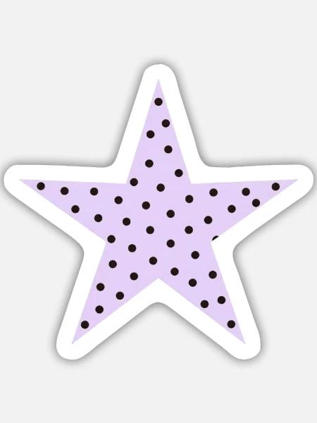 Sternlila-schwarze Punktpunkte - Sticker Größe M (15 x 15 cm) - Mattweiß