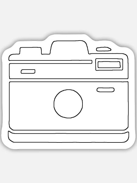Kamera Silhouette - Sticker Größe M (15 x 15 cm) - Mattweiß
