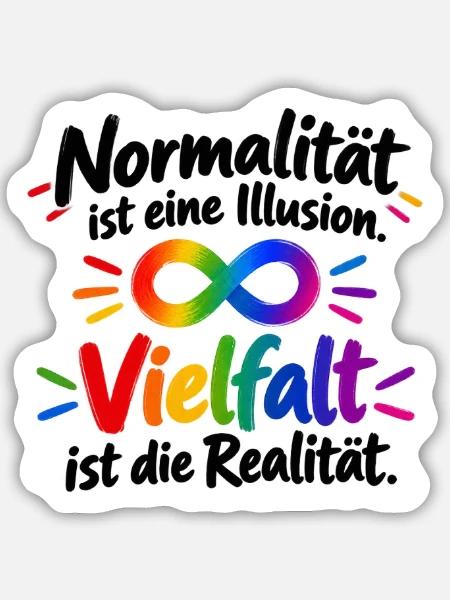 Regenbogen Infinity Vielfalt - Sticker Größe M (15 x 15 cm) - Mattweiß