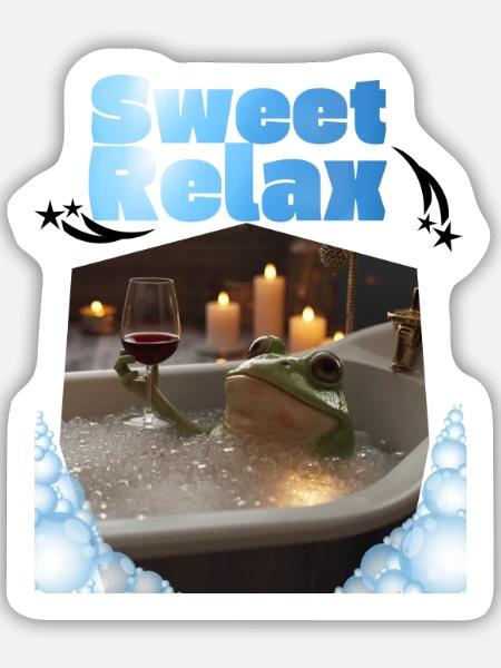 Sweet_Relax_-4500_x_5400_px- - Sticker Größe M (15 x 15 cm) - Mattweiß
