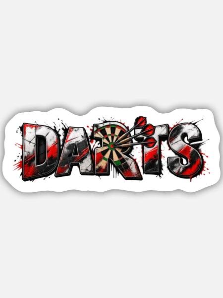 Darts Metallkunst Bullseye - Sticker Größe M (15 x 15 cm) - Mattweiß