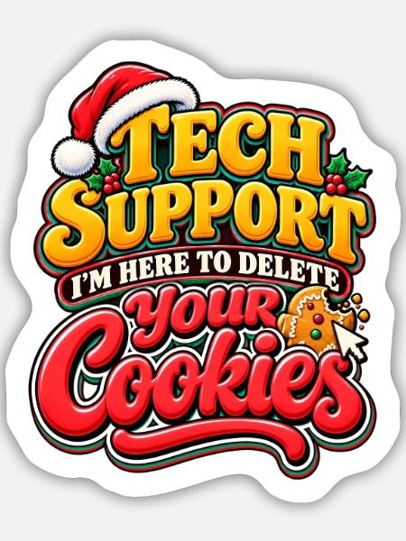 Tech Support Cookies: Holiday Debugger - Sticker Größe M (15 x 15 cm) - Mattweiß