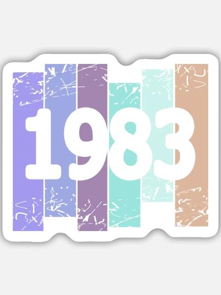 Oldtimer 1983 - Sticker Größe M (15 x 15 cm) - Mattweiß
