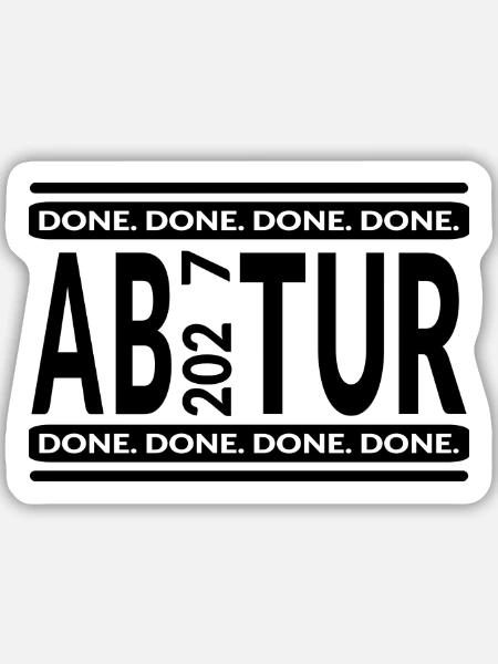 Gymnasium Abitur 2027 - Sticker Größe M (15 x 15 cm) - Mattweiß