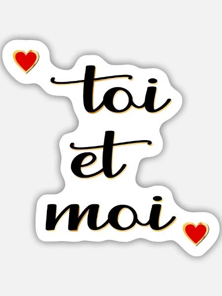 Du und ich, Liebe - Sticker Größe M (15 x 15 cm) - Mattweiß