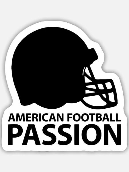 Leidenschaft für American Football - Sticker Größe M (15 x 15 cm) - Mattweiß