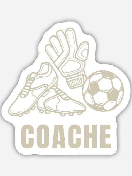 Vater Footballtrainer - Sticker Größe M (15 x 15 cm) - Mattweiß