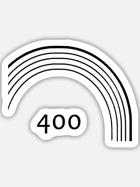 400 Meter Laufbahn - Sticker Größe M (15 x 15 cm) - Mattweiß