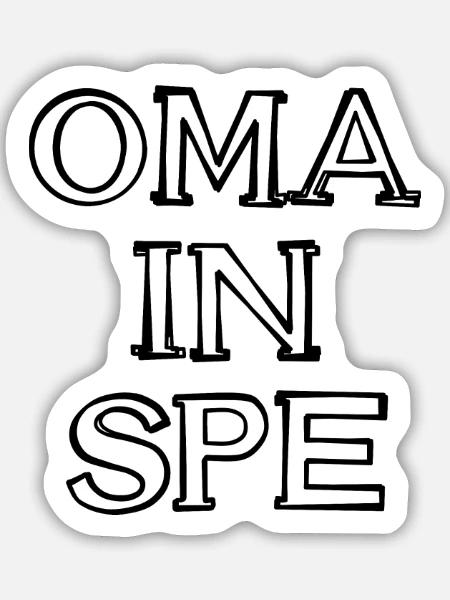 Oma in spe Schriftzug handgezeichnet - Sticker Größe M (15 x 15 cm) - Mattweiß