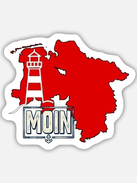 Moin Niedersachsen Leuchtturm - Sticker Größe M (15 x 15 cm) - Mattweiß
