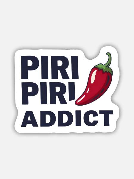 Piri Piri Addict - Sticker Größe M (15 x 15 cm) - Mattweiß