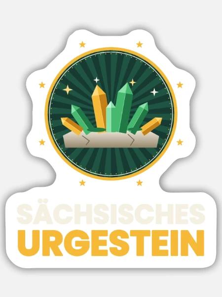 SACHSEN SÄCHSISCHES URGESTEIN - Sticker Größe M (15 x 15 cm) - Mattweiß